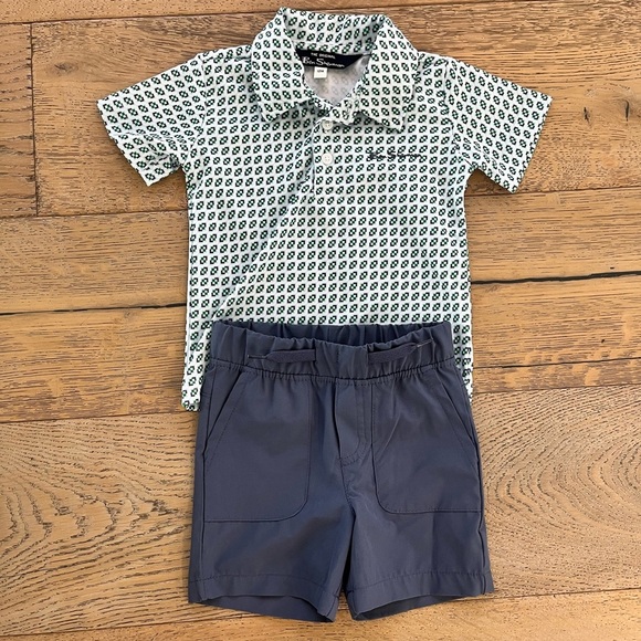 Ben Sherman Other - Ben Sherman 12 month outfit short set polo golf prep green blue